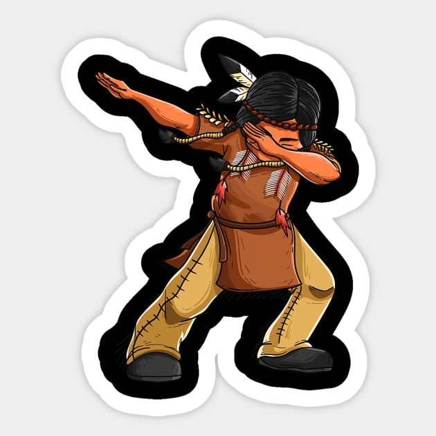 Dabbing Indian Funny Cute Native American Dance Dab Sticker by everetto